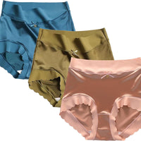 Premium Satin Antibacterial Ice Silk High-Waisted Hip Lift Sexy Panties