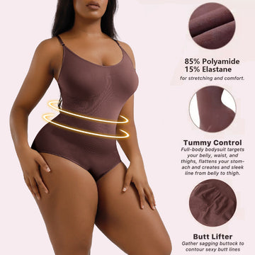 Nahtloser, sexy Shapewear-Bodysuit für Damen zur Bauchkontrolle und Po-Lifting 